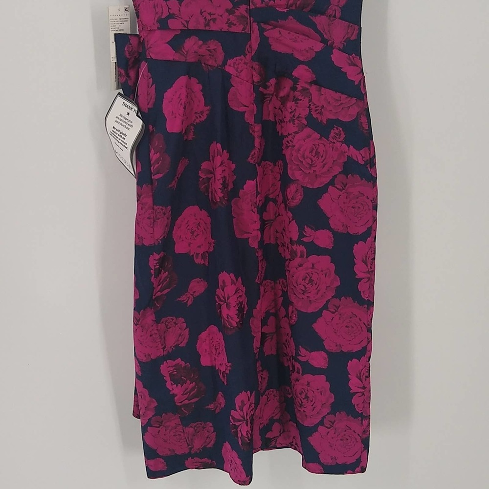 Aidan Mattox Floral Print Sleeveless Cocktail Dress in Fuchsia Multi - Picture 9 of 14